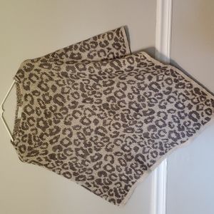 Nardi & Tagliaferri Animal Print Mohair Blend Pullover Poncho Sweater